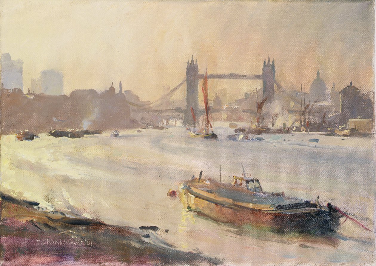 Jesienne popołudnie, Pool of London, 1991 autorstwa Trevor Chamberlain