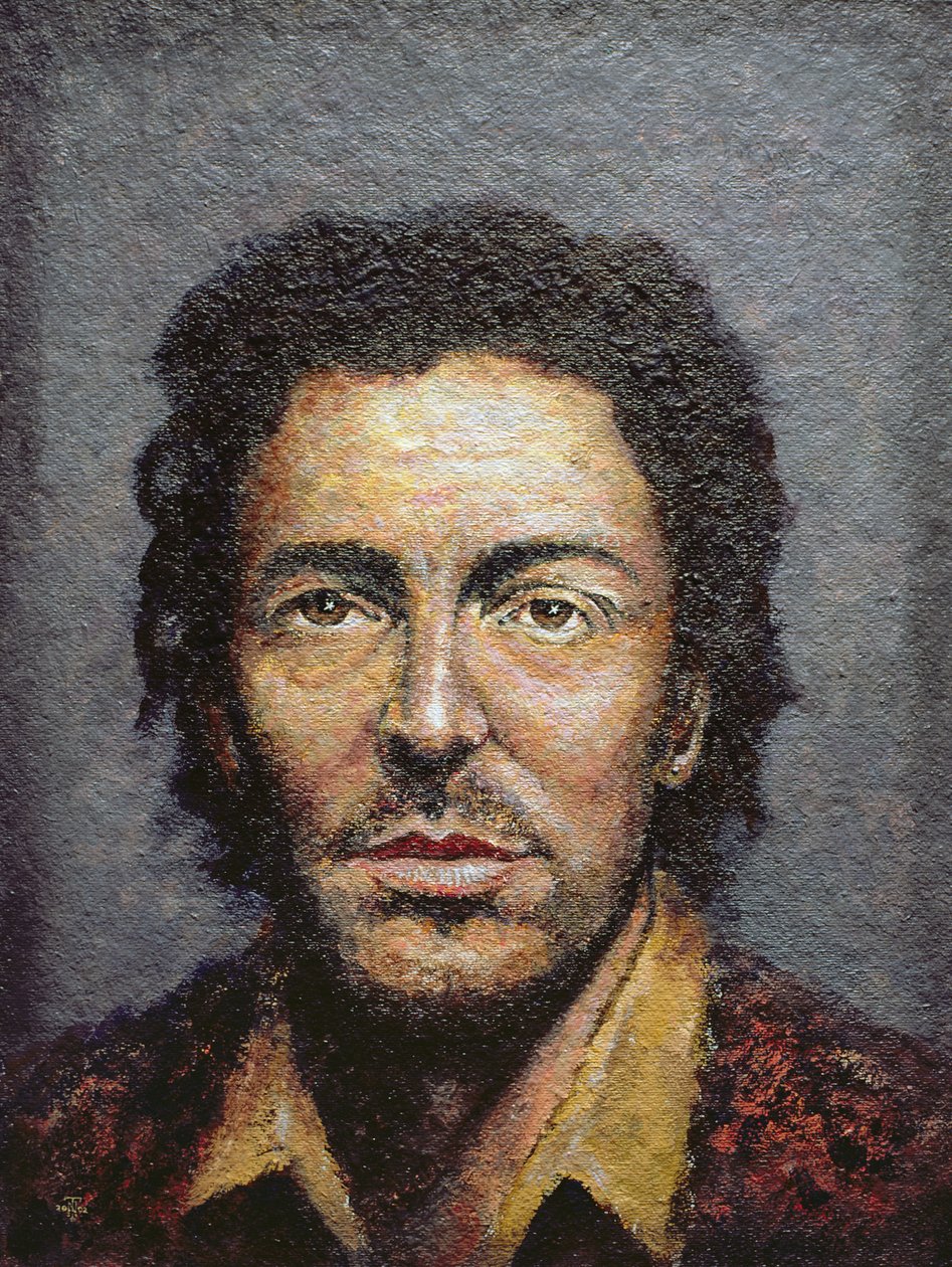 Springsteen (ur. 1949) (akryl na desce słomkowej) autorstwa Trevor Neal