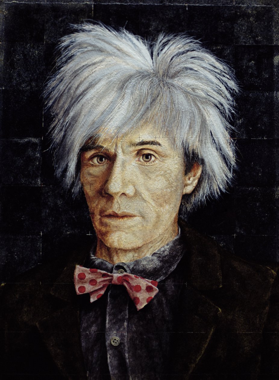 Warhol (1926-87) (olej na temperze na papierze ułożonym na tekturze) autorstwa Trevor Neal