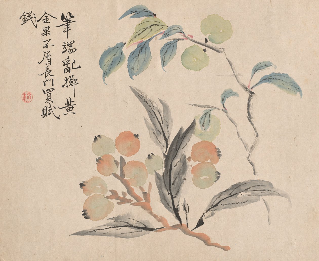 Loquat Drzewo Japonii autorstwa Tsubaki Chinzan