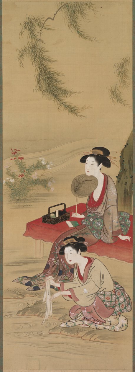 Pod wierzbą, po 1778 r. autorstwa Tsukioka Sessai