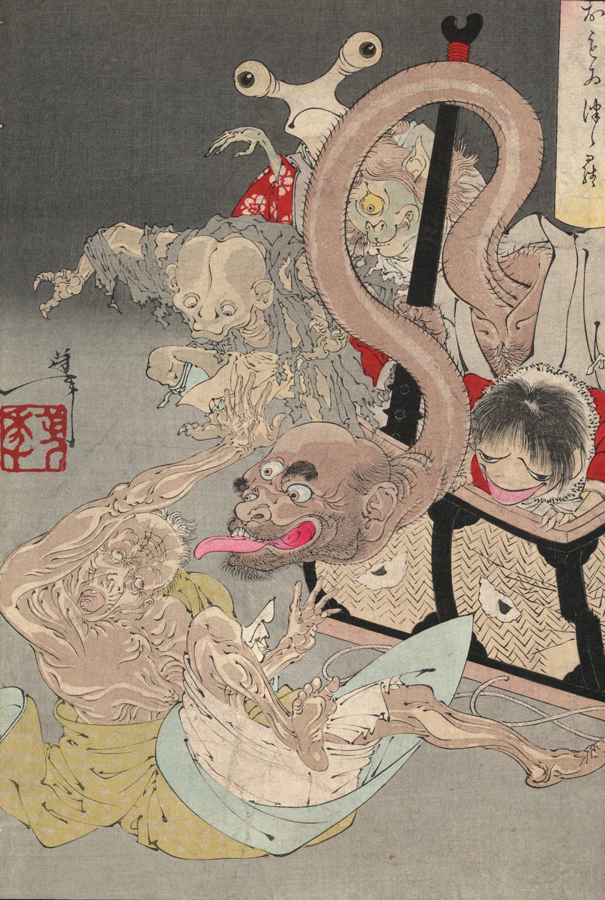 Puszka Pandory, lata 80. XIX wieku autorstwa Tsukioka Yoshitoshi