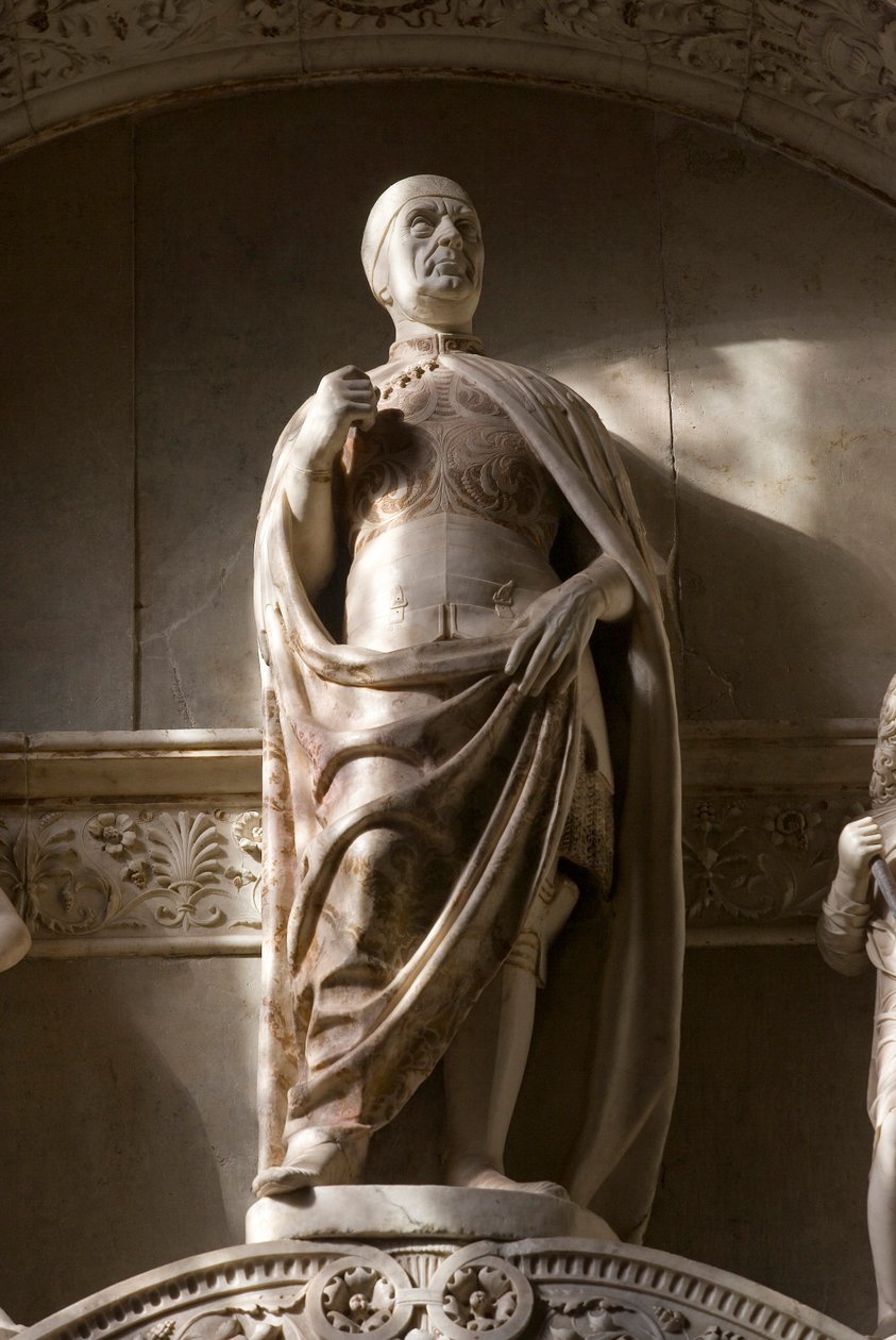 Detal nagrobka Pietro Mocenigo, doża weneckiego z marmuru autorstwa Tullio and Pietro Lombardo