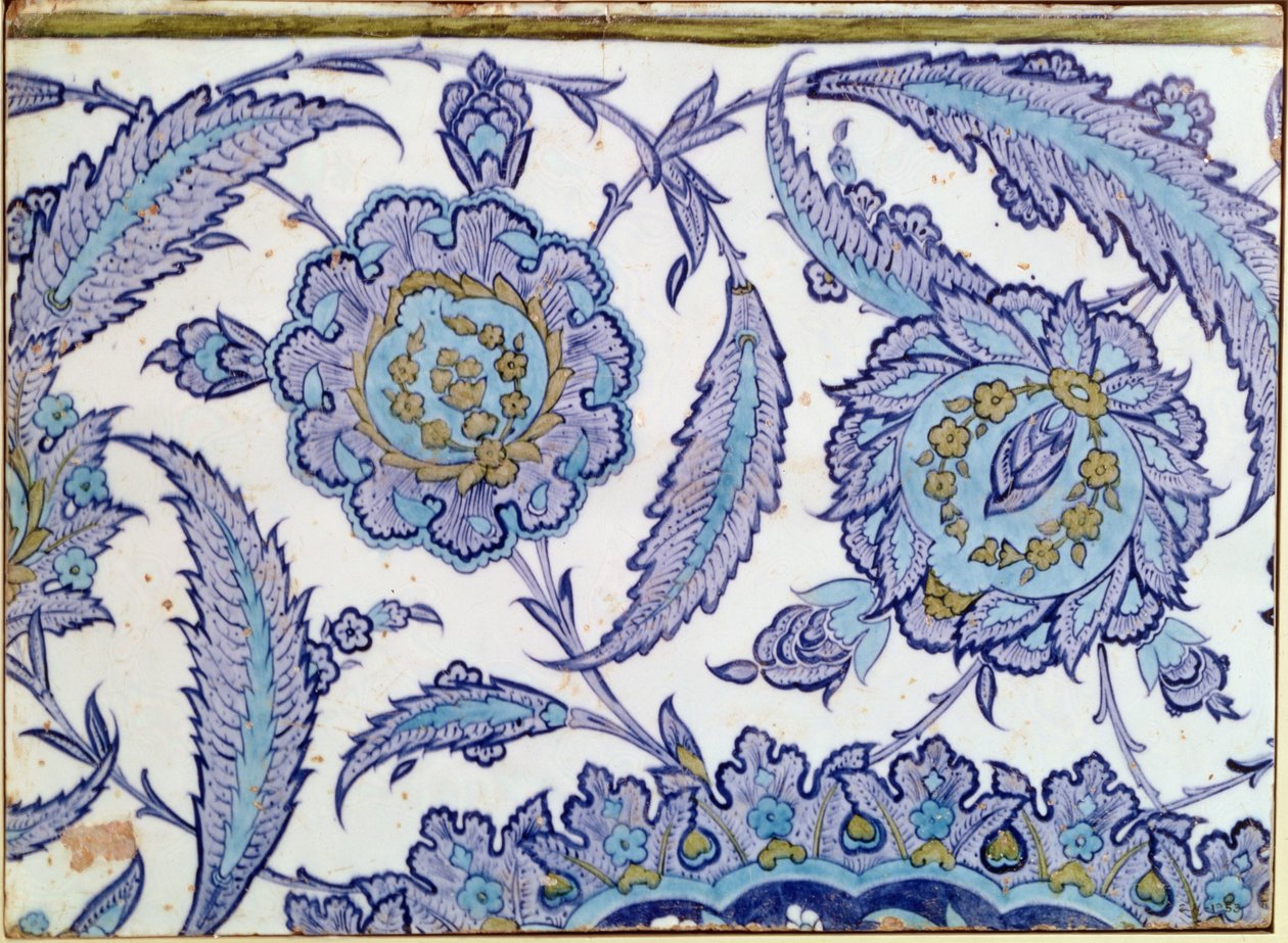 Płytka ceramiczna Isnik, ok.1520-50 autorstwa Turkish School