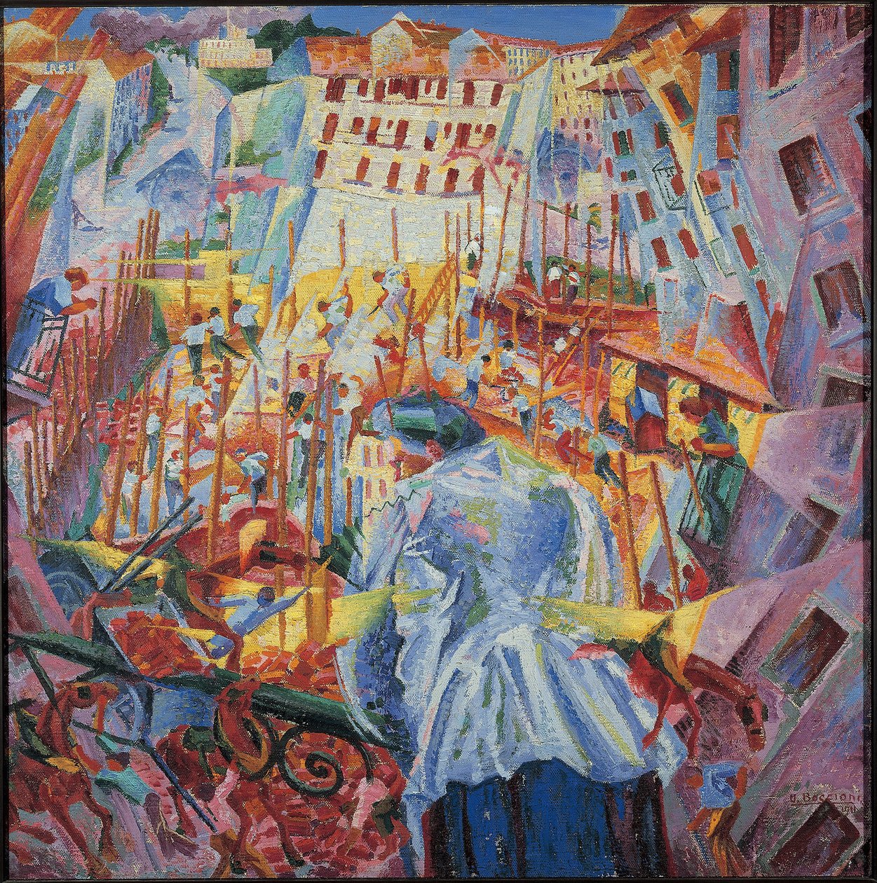 Jednoczesne Wizje (olej na płótnie) autorstwa Umberto Boccioni