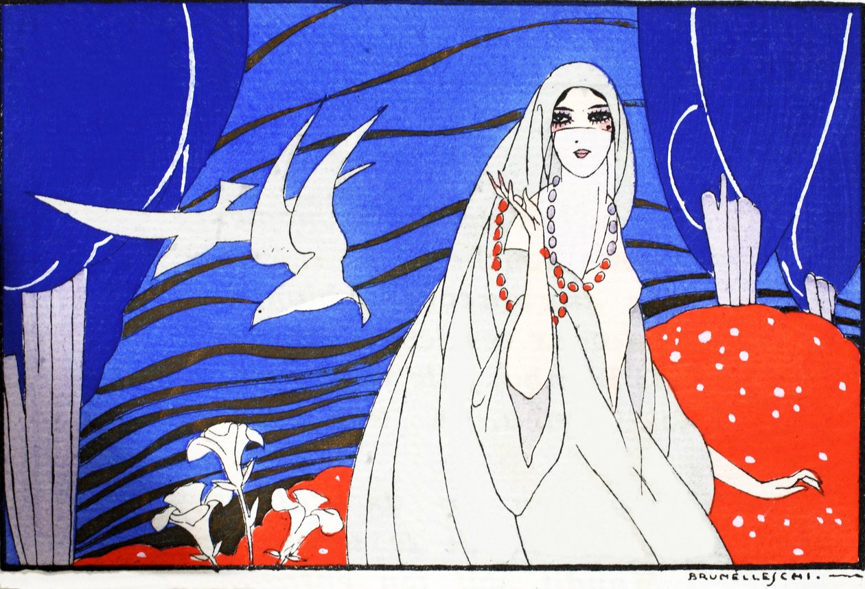 Arabian Nights (druk w pochoirze) autorstwa Umberto Brunelleschi