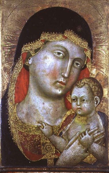 No.1757 Dziewica z Dzieciątkiem, c.1400 (panel) autorstwa Umbrian School