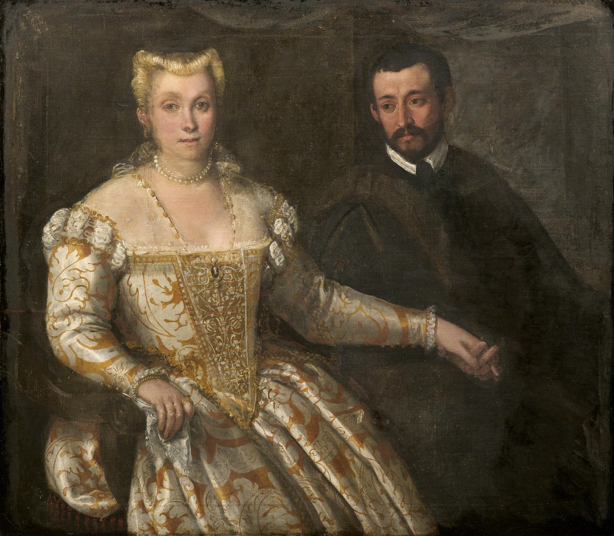 Podwójny portret kobiety i mężczyzny, szkoła wenecka około 1570 autorstwa Unbekannt Unbekannt