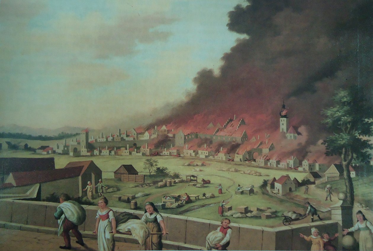 Wielki pożar Tirschenreuth 1814 autorstwa Unbekannt Unbekannt