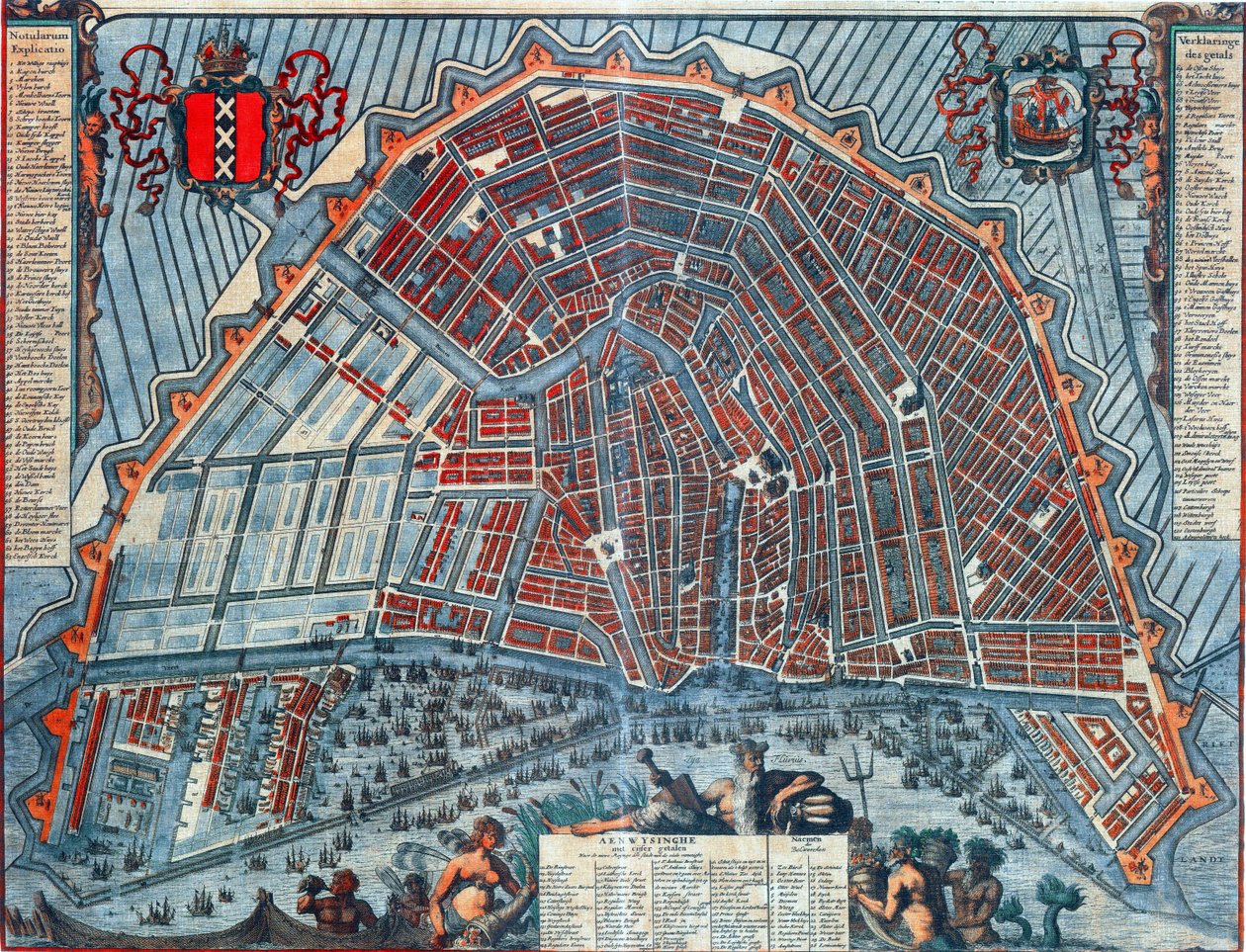 Mapa Amsterdamu w 1692 r. autorstwa Unbekannt Unbekannt