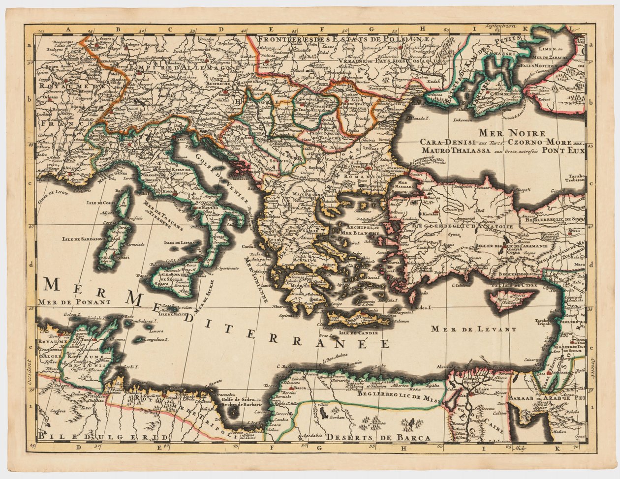 Imperium Osmańskie w 1696 roku autorstwa Jaillot (Morze Śródziemne - High Definition) autorstwa Unbekannt Unbekannt