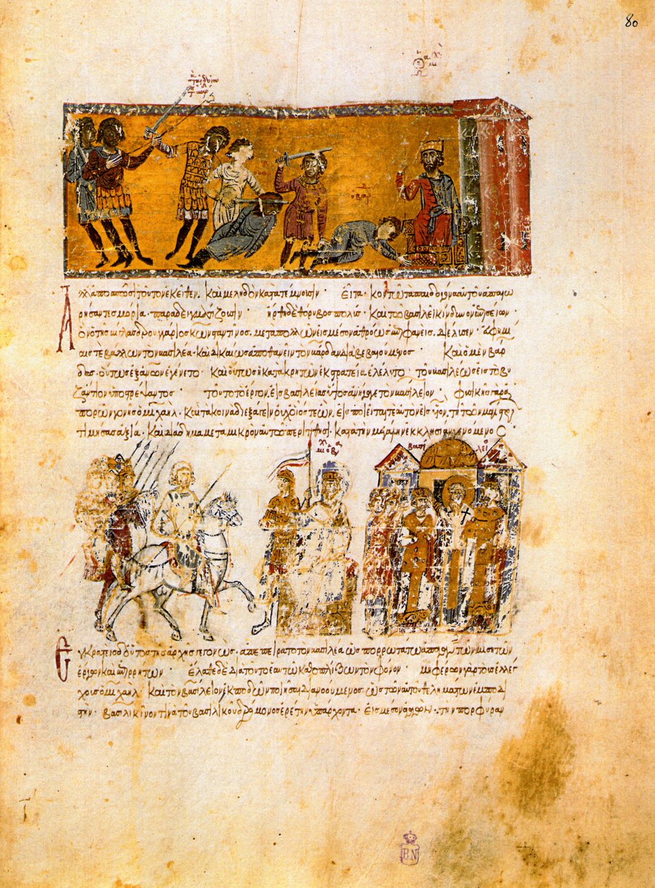 Skyllitzes Matritensis, fol. 80r. autorstwa Unbekannt Unbekannt