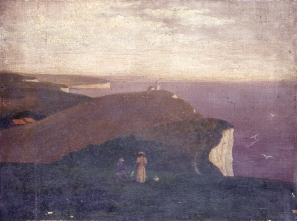 Szkoła brytyjska – South Downs, z latarnią Belle Tout autorstwa Unbekannt Unbekannt