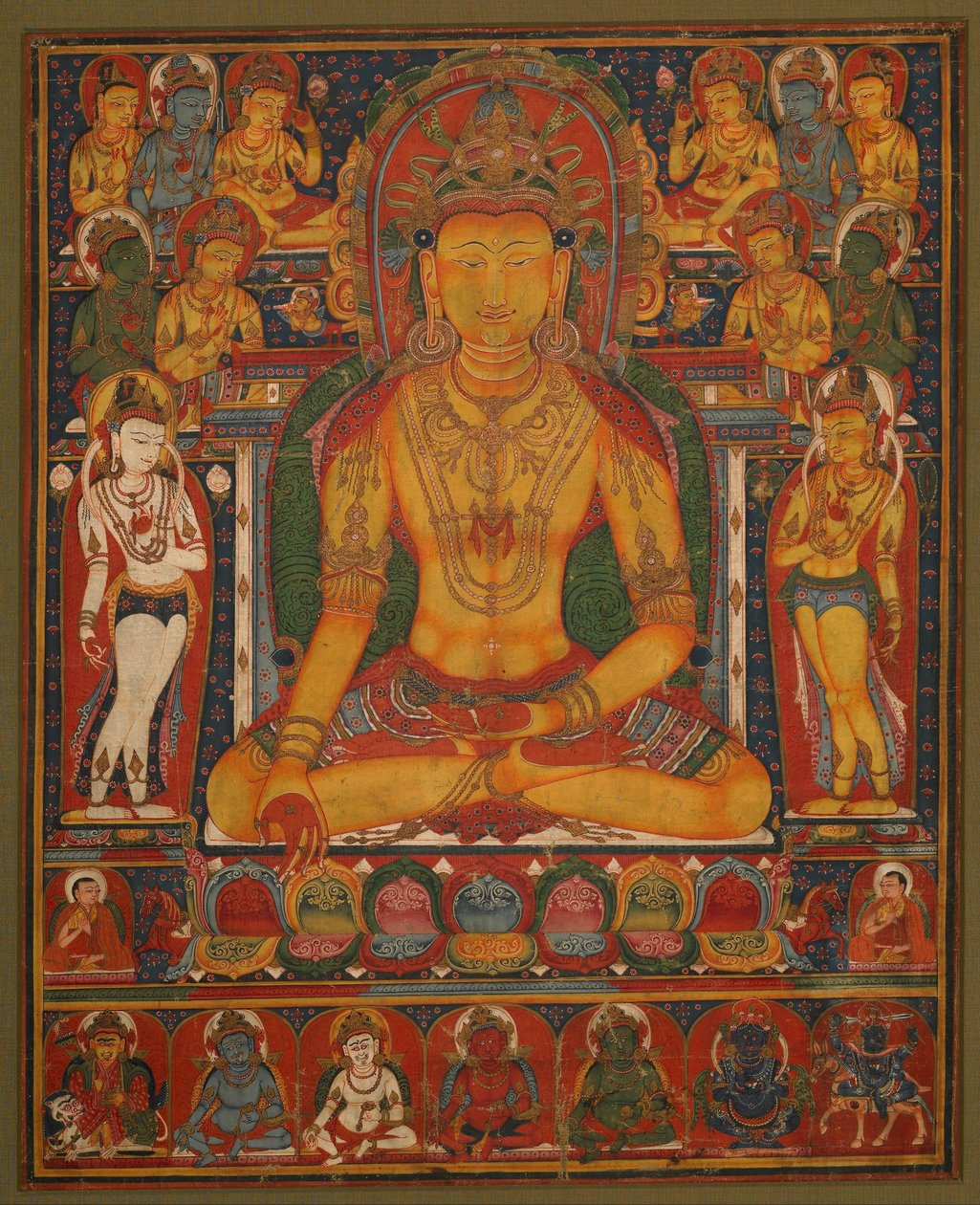 Budda Ratnasambhava z bogami bóstwami autorstwa Unbekannt Unbekannt