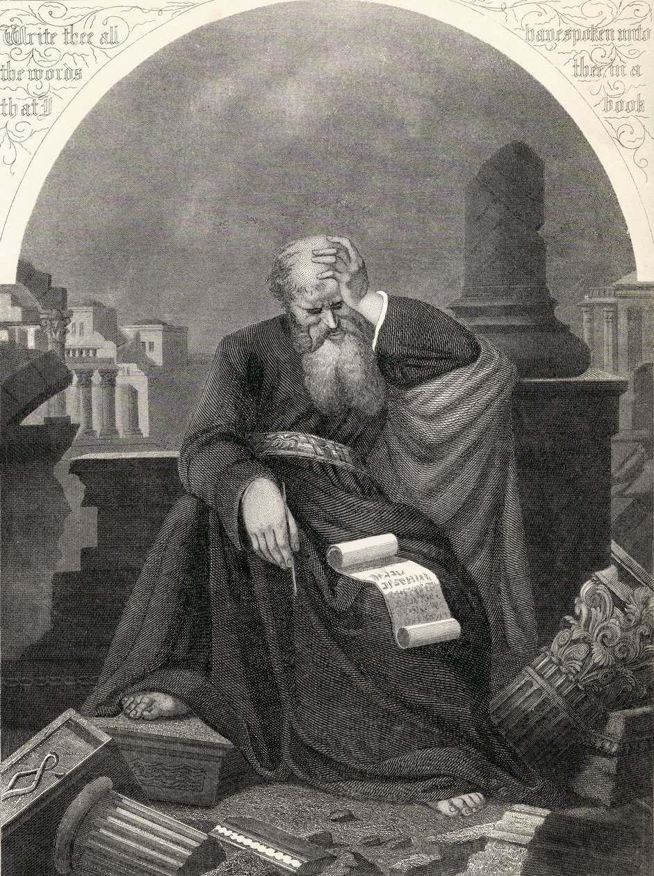 Jeremiasz, grawerowane przez S. Allena, z „The National Illustrated Family Bible”, wydanej ok. 1870 r. autorstwa Unbekannt Unbekannt