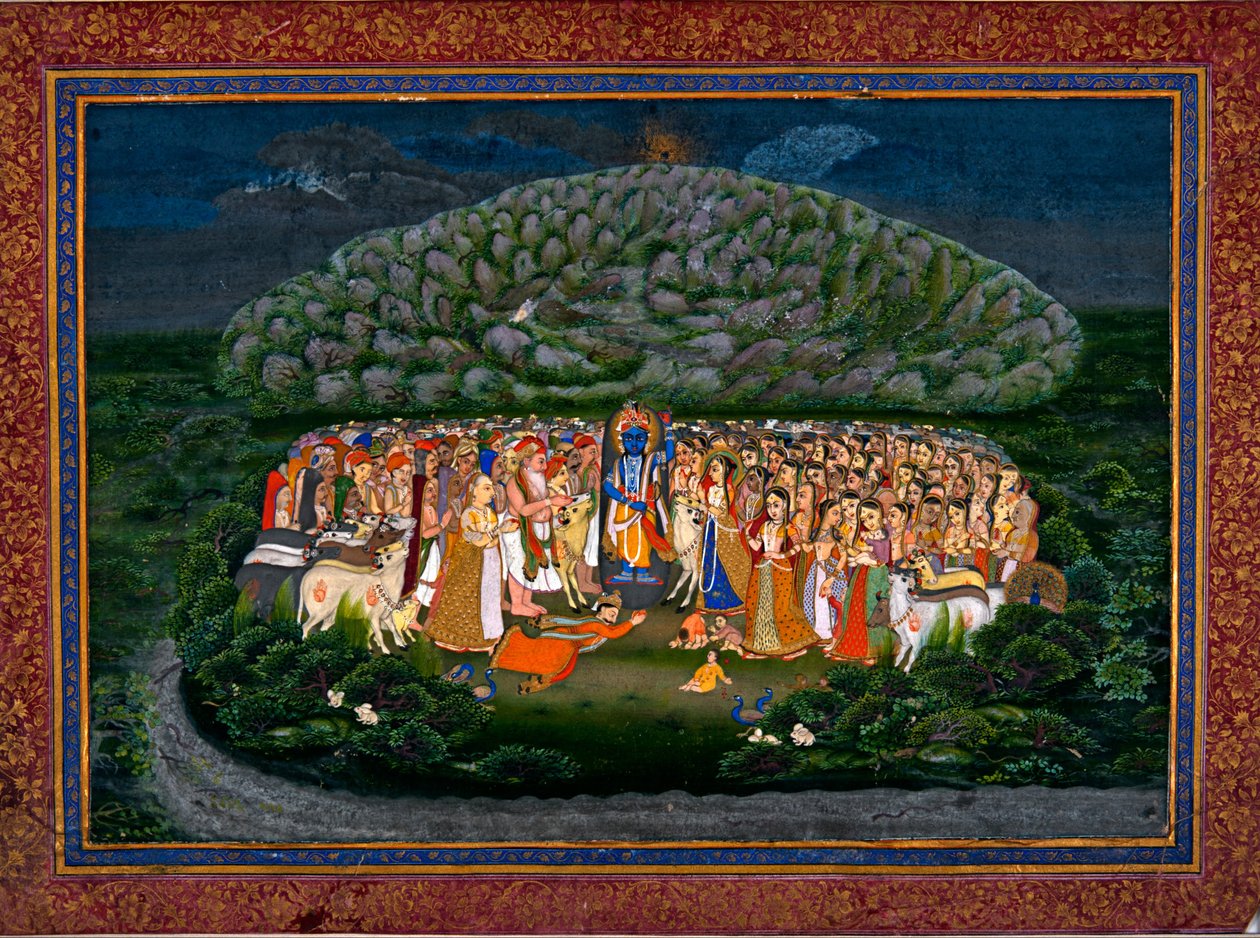 Kryszna podnosząca górę Govardhan autorstwa Unbekannt Unbekannt