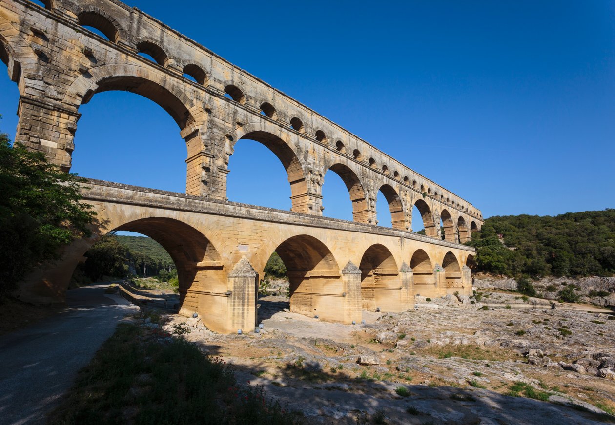 Pont du Gard, akwedukt rzymski, Francja. autorstwa Unbekannt Unbekannt