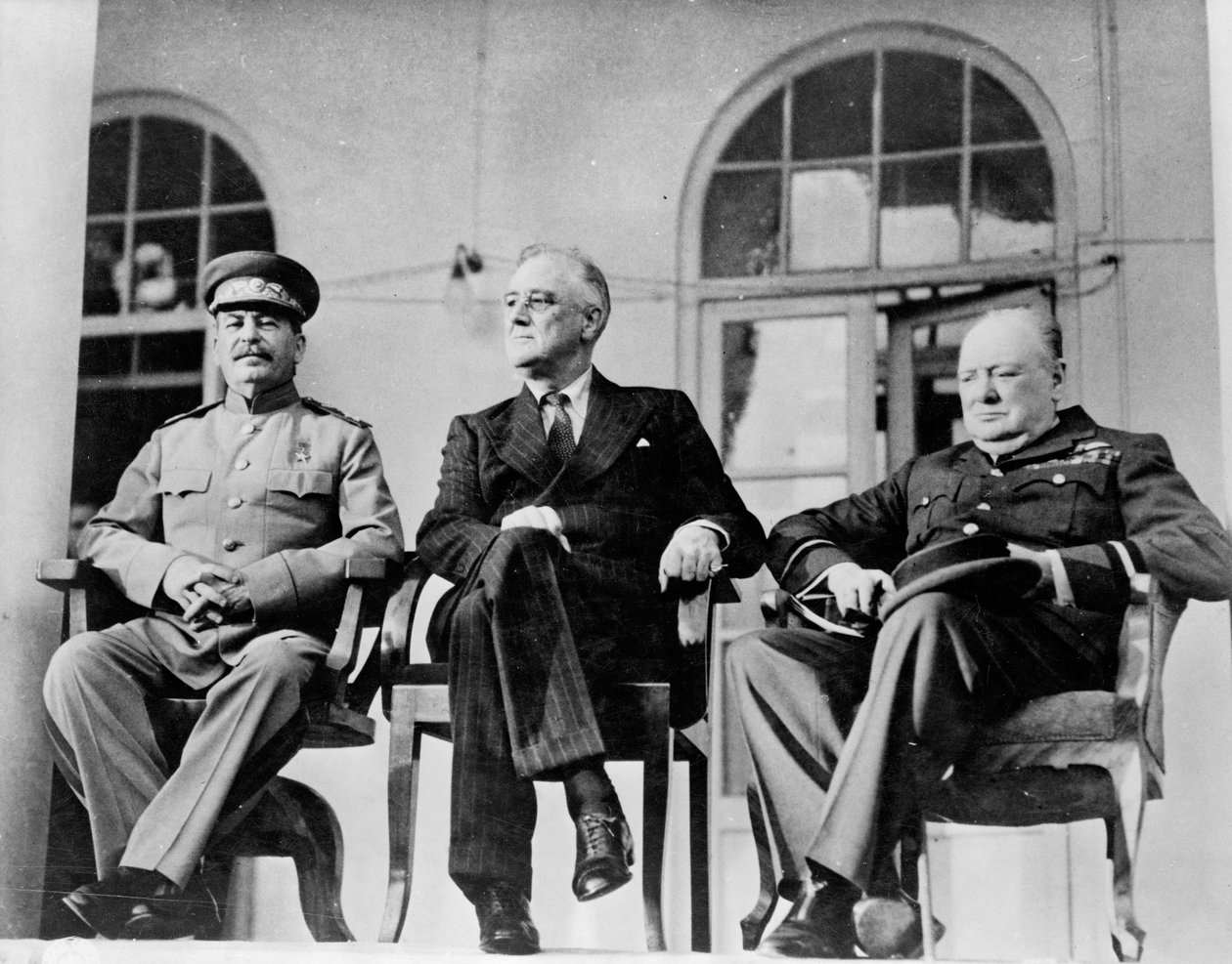 Roosevelt, Stalin i Churchill na konferencji w Teheranie, 1943 autorstwa Unbekannt Unbekannt