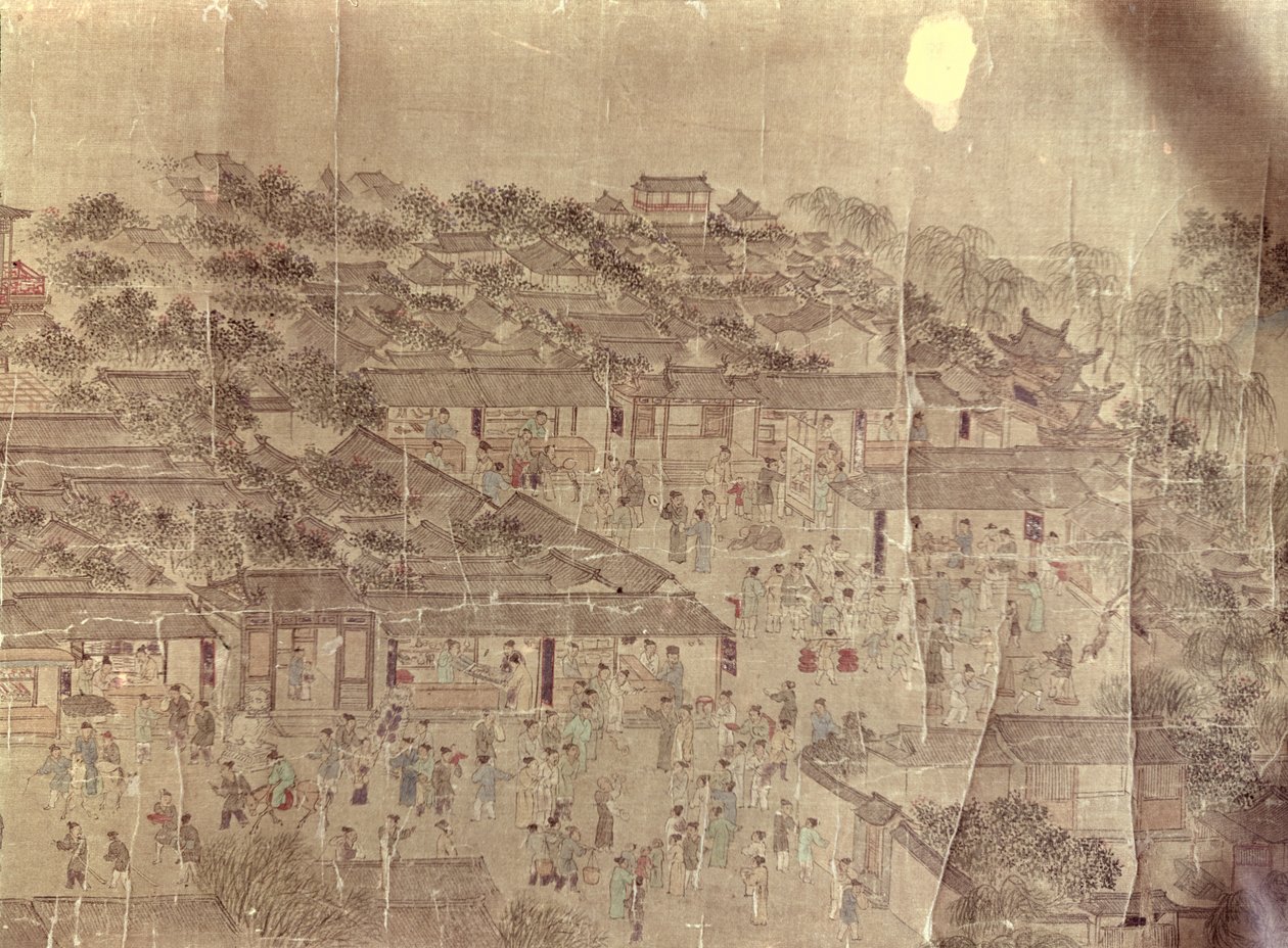 Scena uliczna, chińska, dynastia Ming (1368-1644) autorstwa Unbekannt Unbekannt