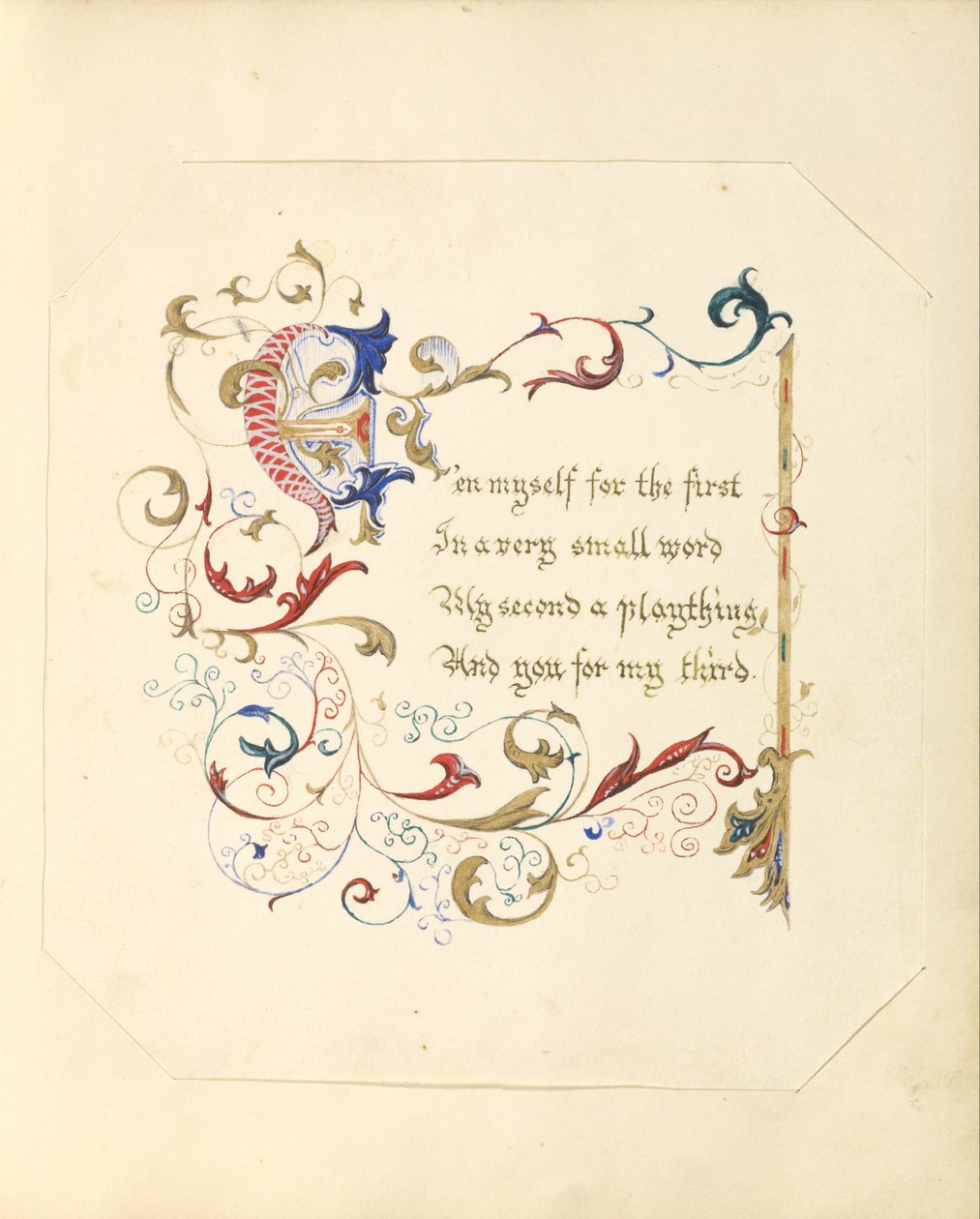 Nieznany twórca, Brytyjczyk - (Illuminated Manuscript Poem) autorstwa Unbekannt Unbekannt