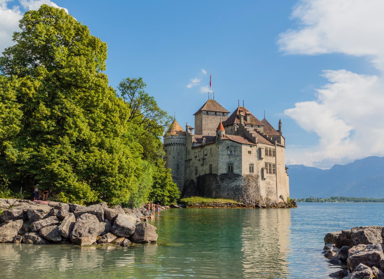 Veytaux, Szwajcaria. Zamek Chillon. autorstwa Unbekannt Unbekannt
