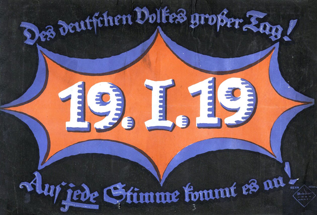 19 stycznia 1919. Niemieckie wybory federalne, 1919. autorstwa Unbekannt