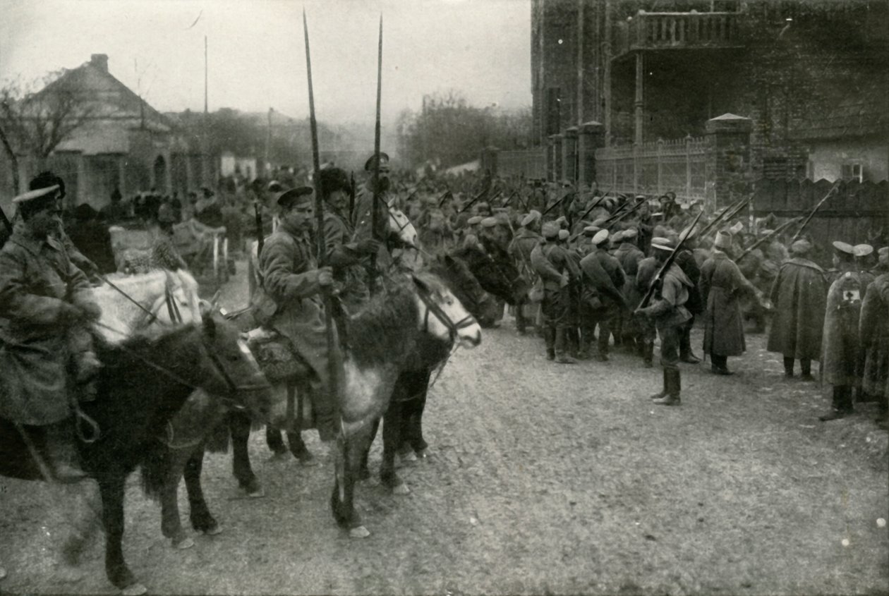 Patrol kozacki i piechota rosyjska, 1919. autorstwa Unbekannt