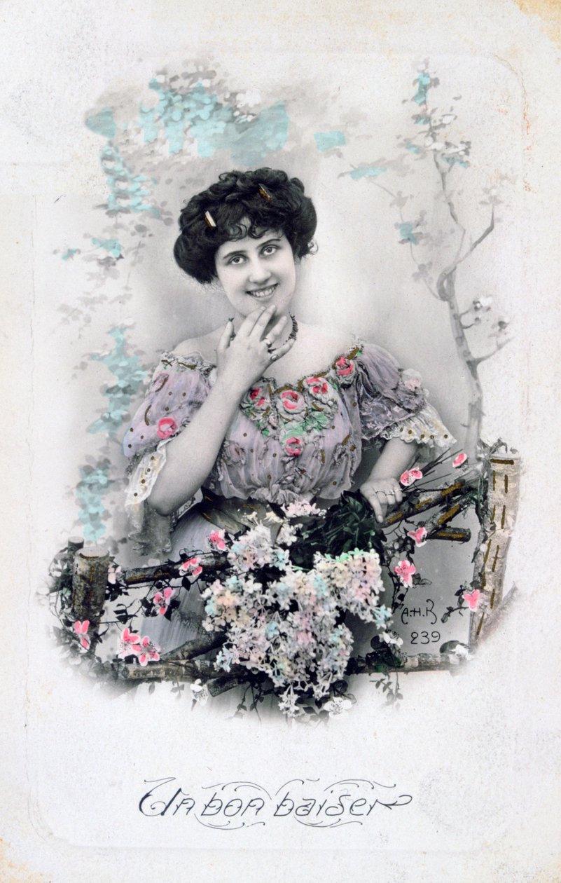 Dobry pocałunek, pocztówka francuska, ok. 1900 autorstwa Unbekannt