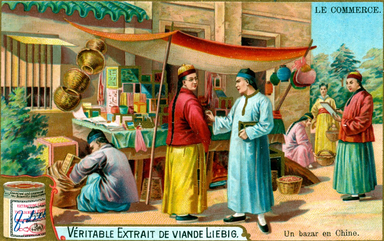 Bazar w Chinach, ok. 1900 autorstwa Unbekannt