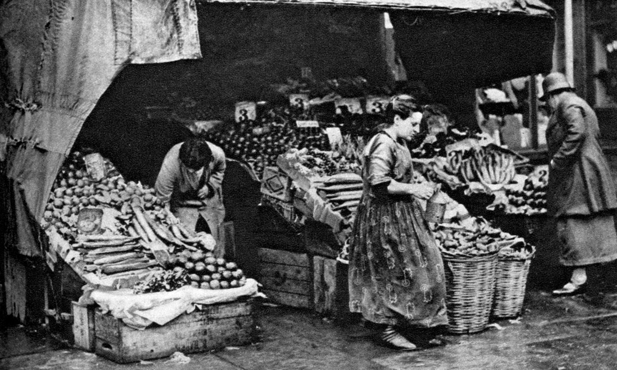 Sklep warzywny przy Commercial Road, Londyn, 1926-1927 autorstwa Unbekannt