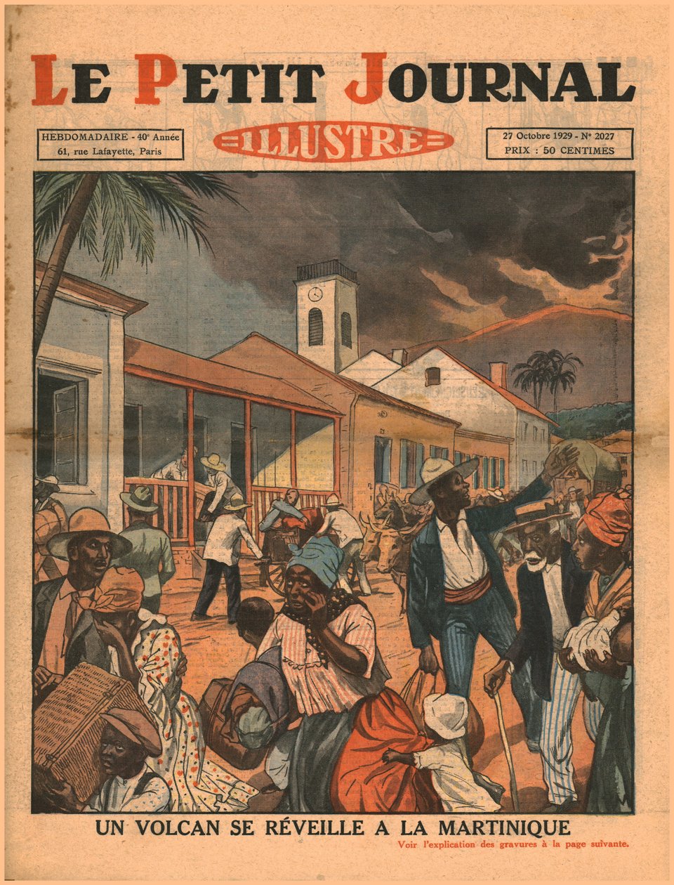 Wulkan wybucha na Martynice, 1929. autorstwa Unbekannt
