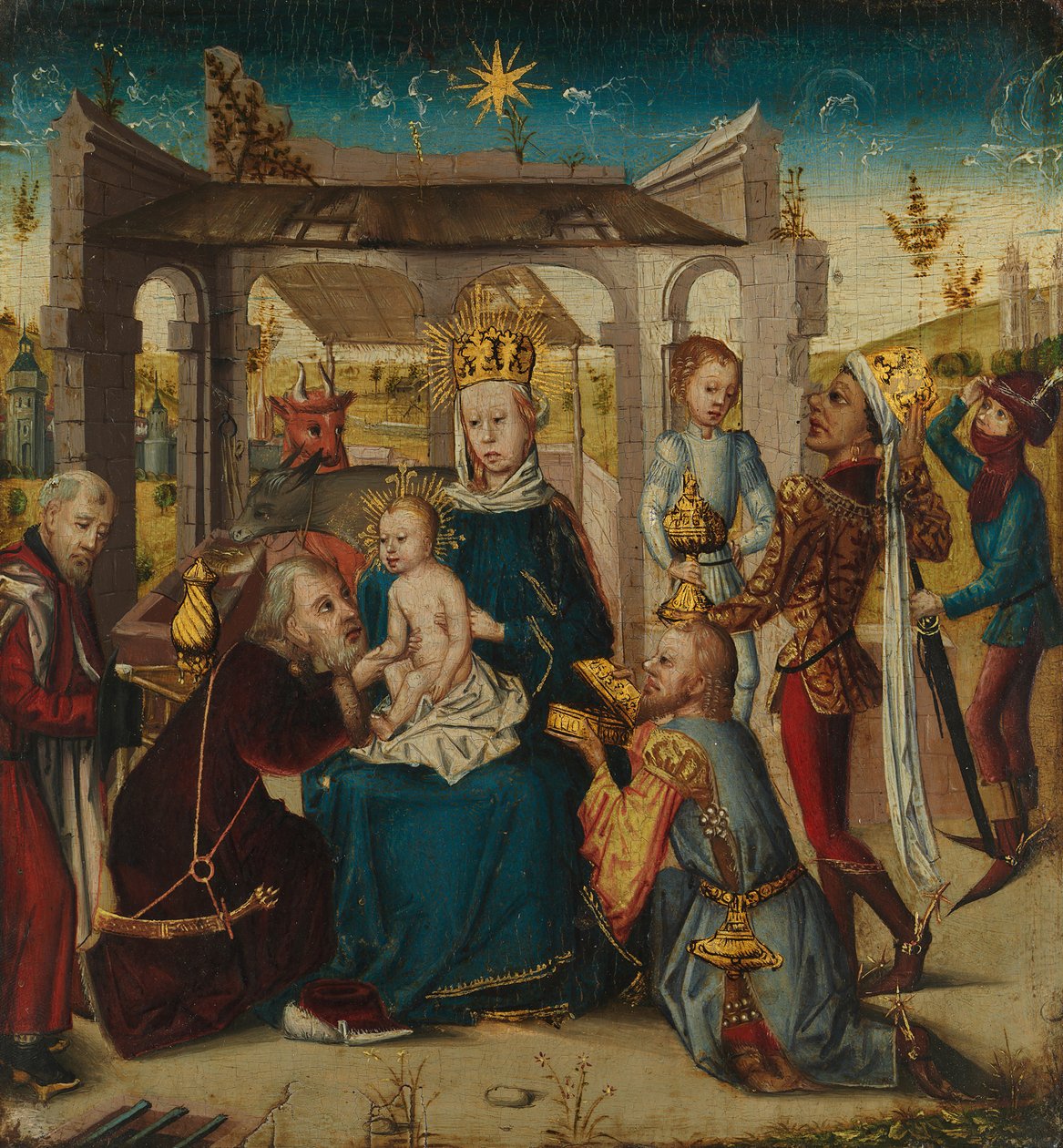 Adoracja Trzech Króli, ca. 1470-90. autorstwa Unbekannt