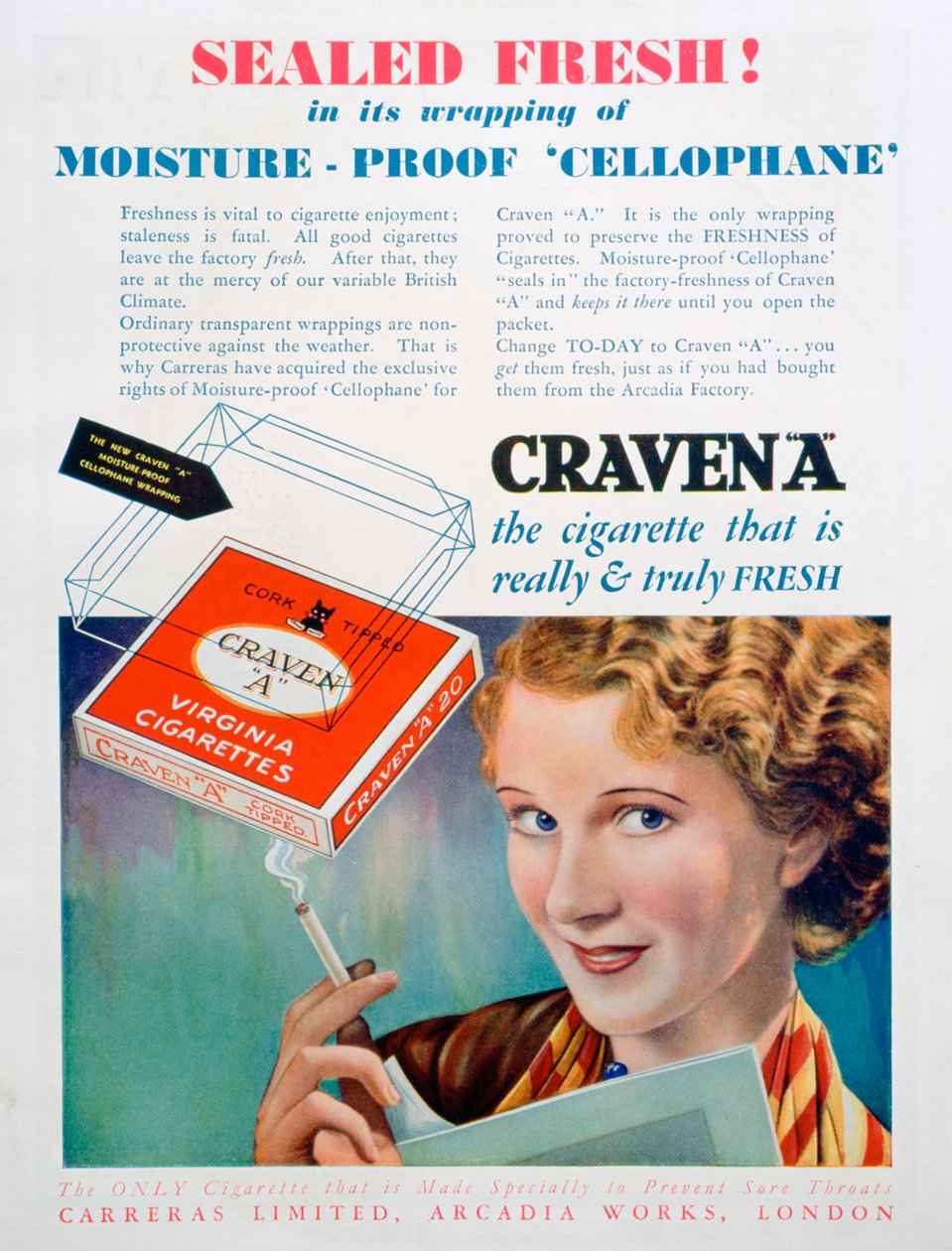 Reklama papierosów Craven A, 1931 autorstwa Unbekannt