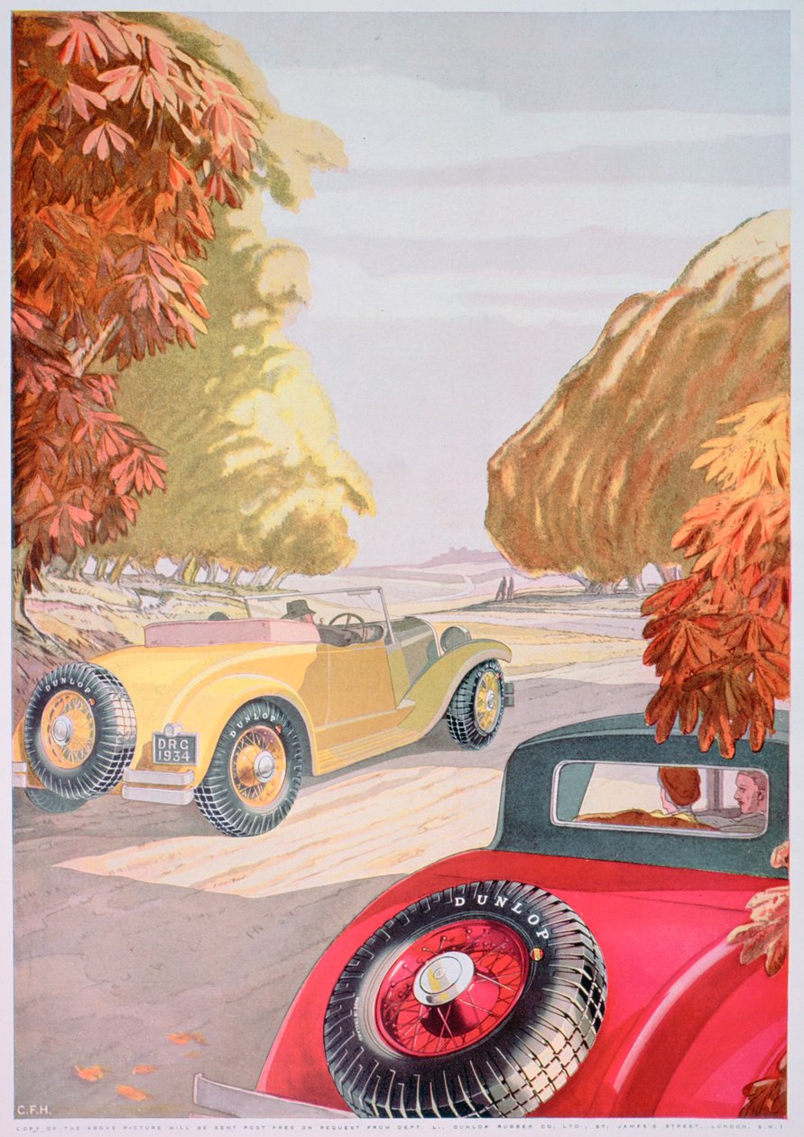 Reklama opon Dunlop, 1934 autorstwa Unbekannt