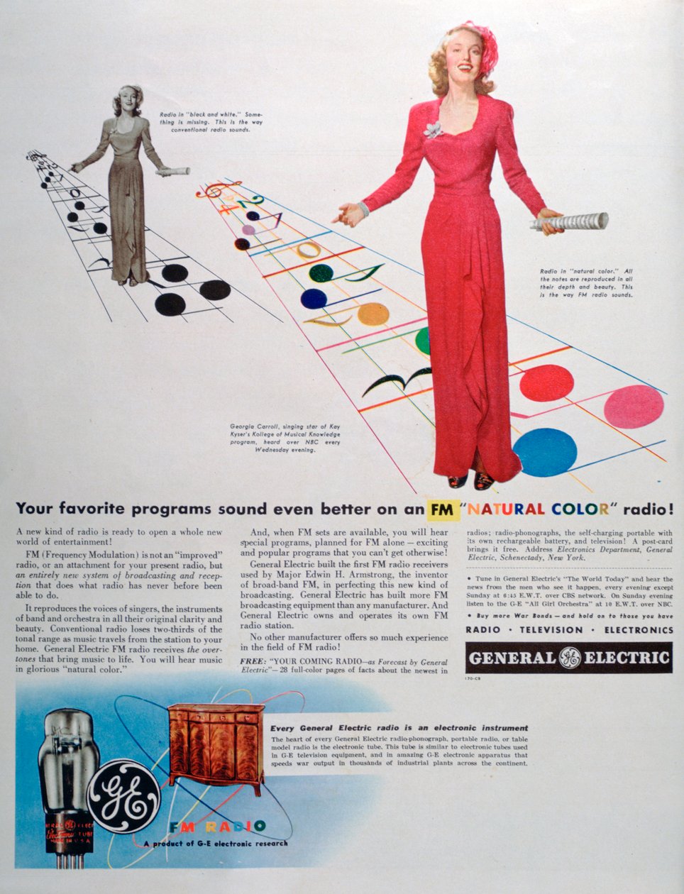 Reklama radia FM firmy General Electric, 1944 r. autorstwa Unbekannt