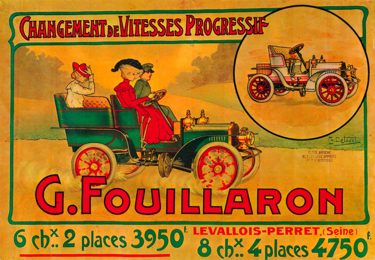 Reklama samochodów Fouillaron, c1900 autorstwa Unbekannt