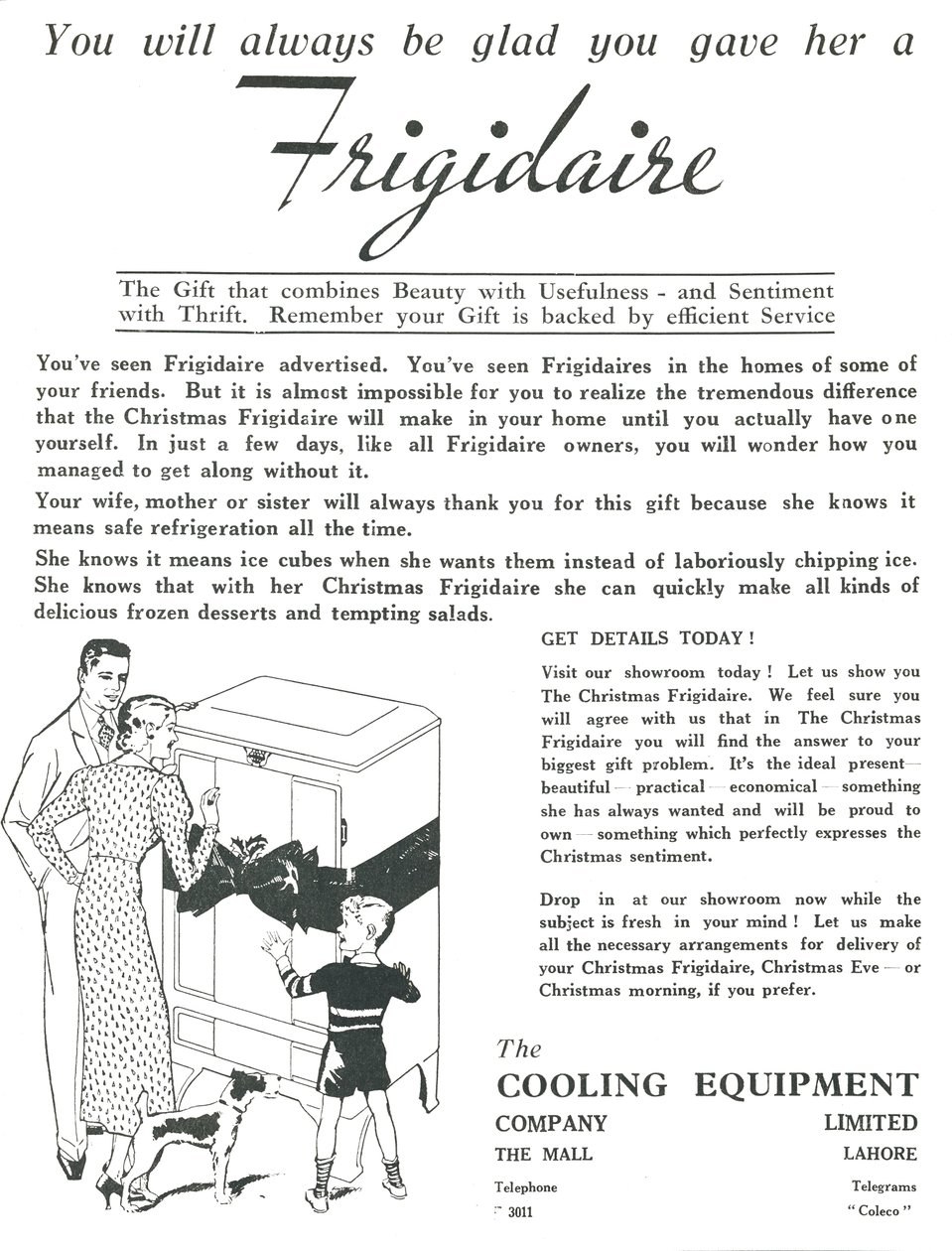 Reklama lodówek Frigidaire, 1936. autorstwa Unbekannt