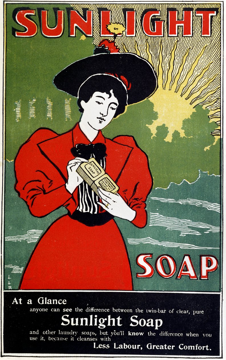 Reklama mydła domowego Sunlight, c1890 autorstwa Unbekannt