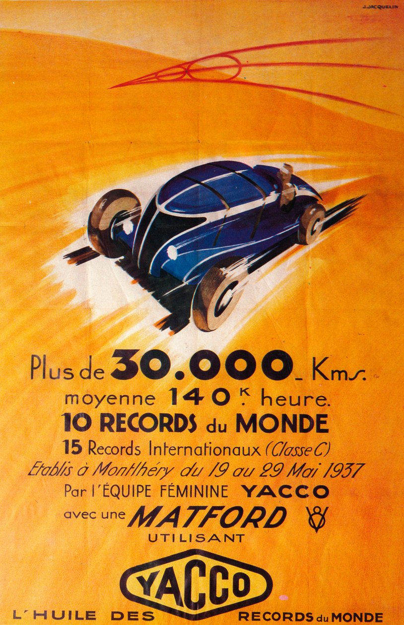 Reklama oleju silnikowego Yacco, c1937 autorstwa Unbekannt