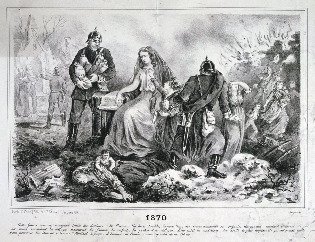 Rysunek alegoryczny, wojna francusko-pruska, 1870-1871 autorstwa Unbekannt