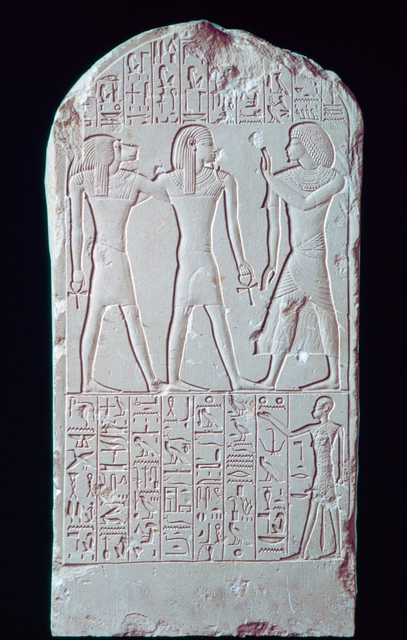 Staroegipska stela wapienna, XVI-XIII w. p.n.e. autorstwa Unbekannt