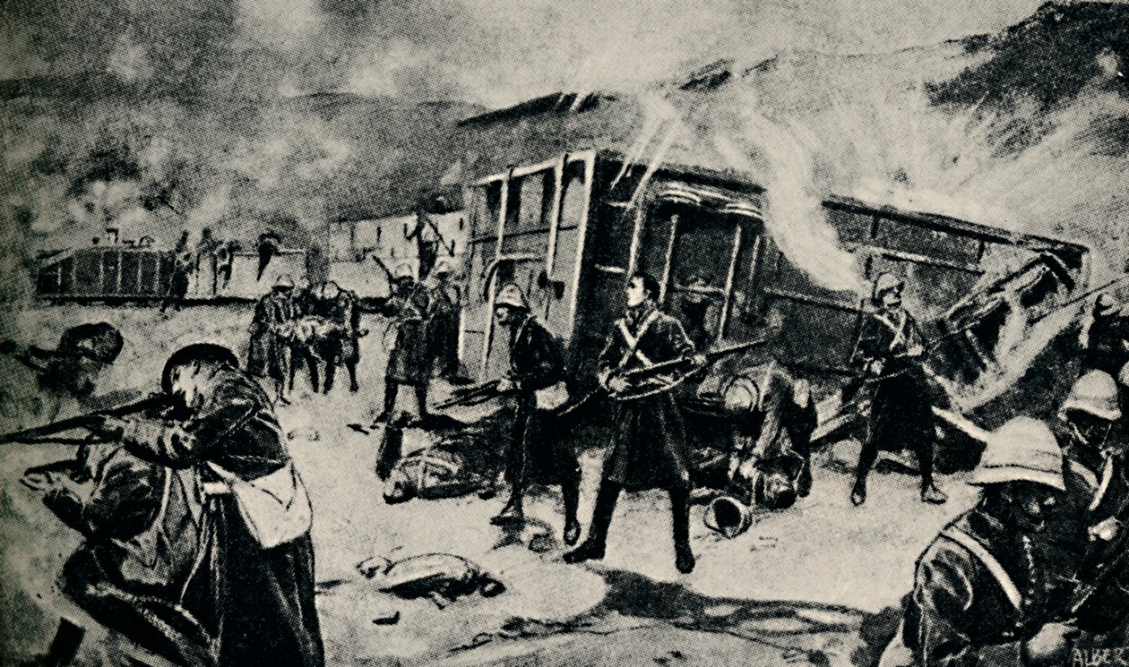 Pociąg pancerny w zasadzce w Estcourt, listopad 1899, 1945. autorstwa Unbekannt