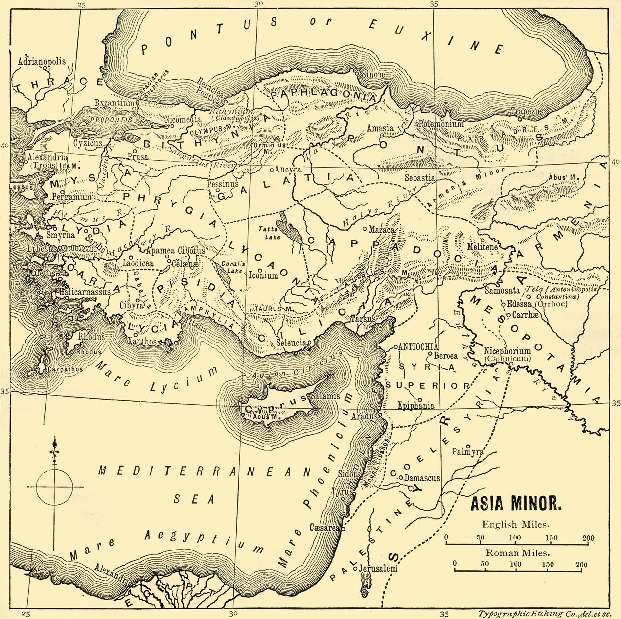 Azja Mniejsza - Mapa, 1890. autorstwa Unbekannt