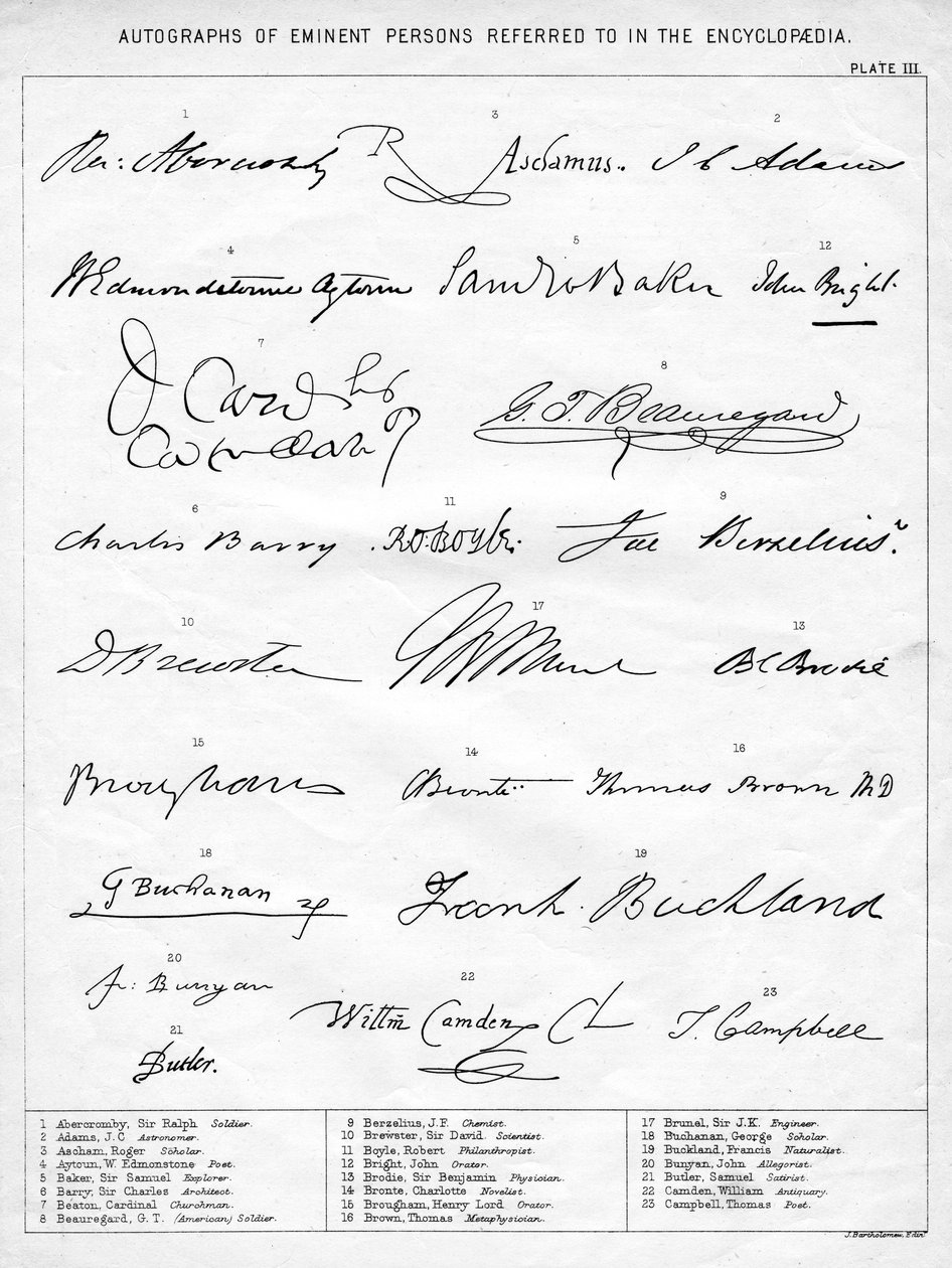 Autografy Wybitnych Osób, XIX w. autorstwa Unbekannt