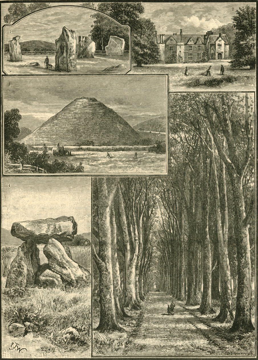 Avebury. Littlecote. Silbury. Jaskinia diabłów. Wielka Aleja., 1898. autorstwa Unbekannt