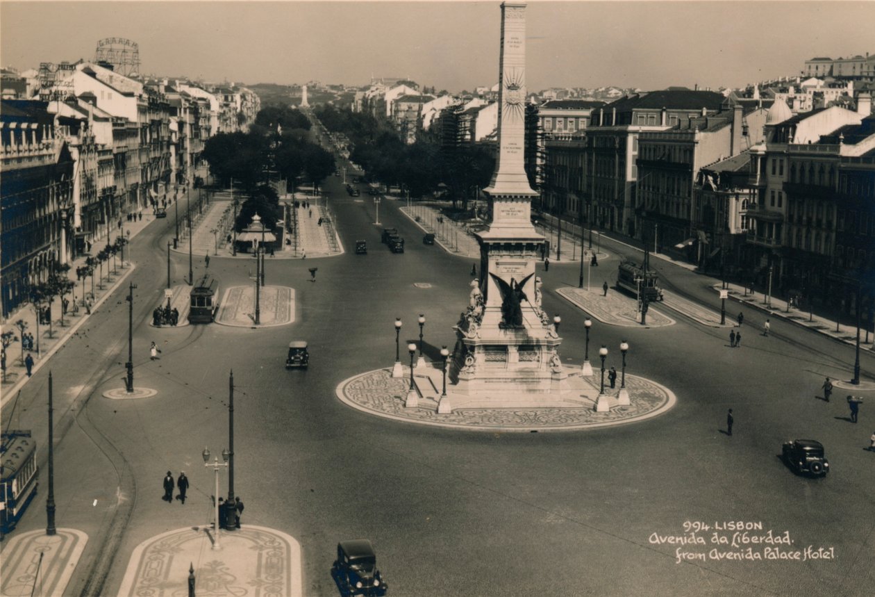 Avenida da Liberdade, Lizbona, Portugalia, c1936 autorstwa Unbekannt
