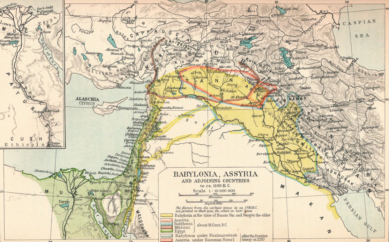 Babilonia, Asyria i kraje przyległe, ok. 1902, 1903 autorstwa Unbekannt