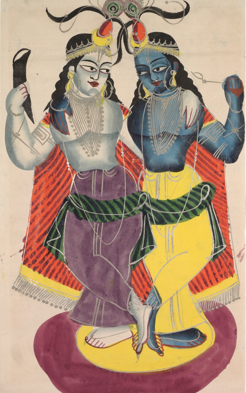Balarama i Kryszna, 1800. autorstwa Unbekannt