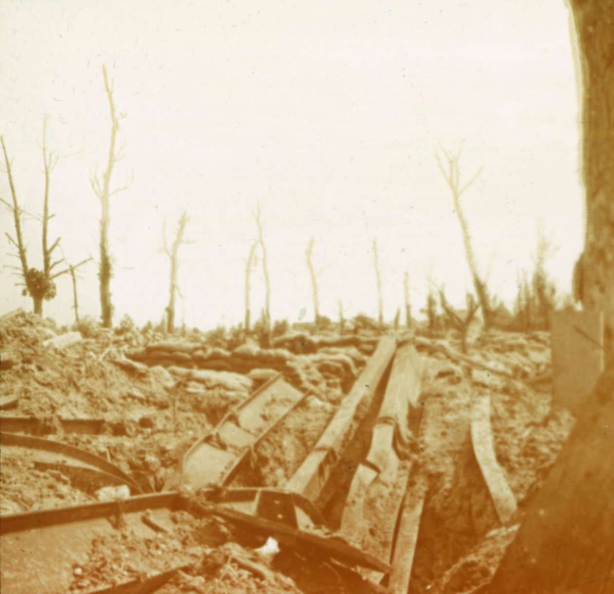Brzegi rzeki Yser, Diksmuide, Belgia, c1914-c1918 autorstwa Unbekannt