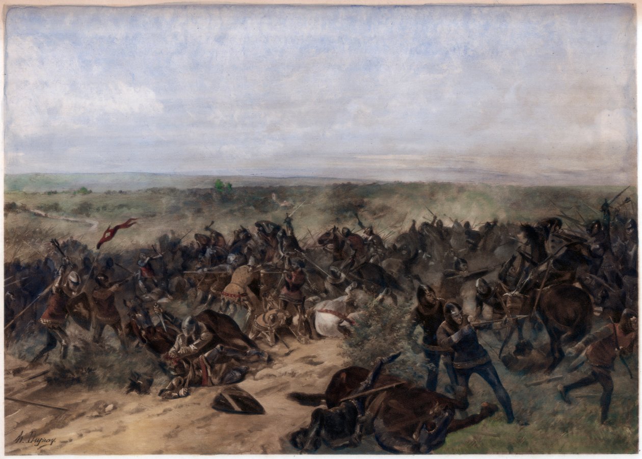 Bitwa pod Crécy, 26 sierpnia 1346 r. autorstwa Unbekannt
